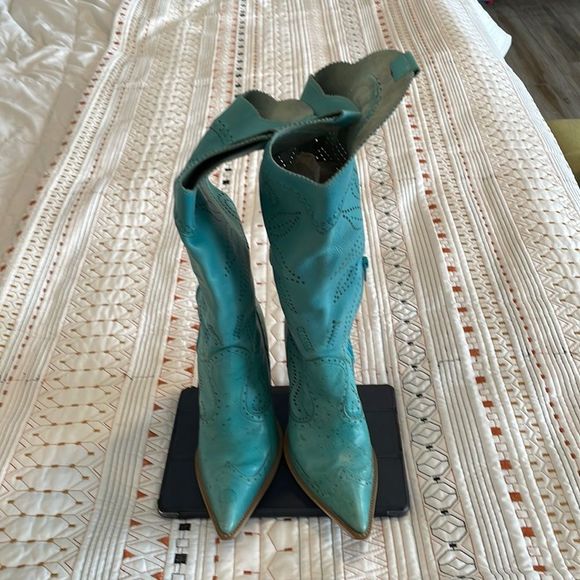 BCBG Shoes - Turquoise, cowboy boots, size 7